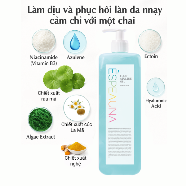 Espeauna Gel Làm Dịu Và Mát Da Azulene Gel
