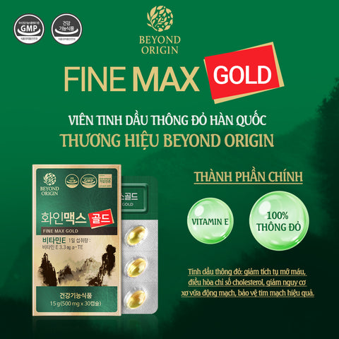 [Beyond Origin] Viên Tinh Dầu Thông đỏ Giảm Mỡ Máu FineMax Gold