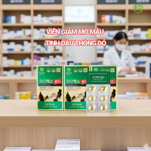 [Beyond Origin] Viên Tinh Dầu Thông đỏ Giảm Mỡ Máu FineMax Gold