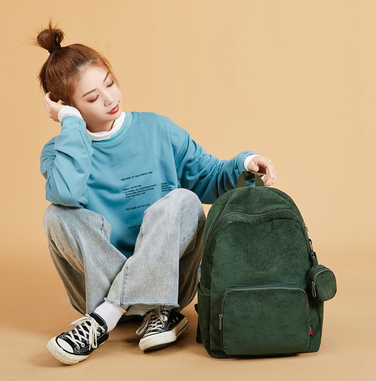 [4All] Ba Lô Vải Nhung Phong Cách Cho Nam Và Nữ