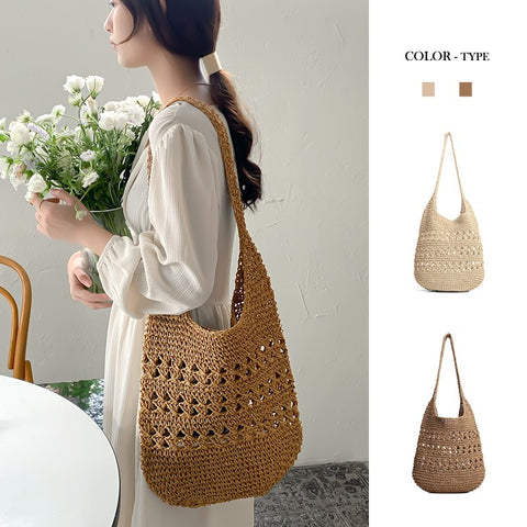 [4All] Túi VảI Eco Đeo Vai Mùa Hè Đan Bằng Mây Tự Nhiên